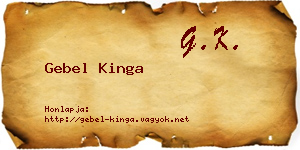 Gebel Kinga névjegykártya
